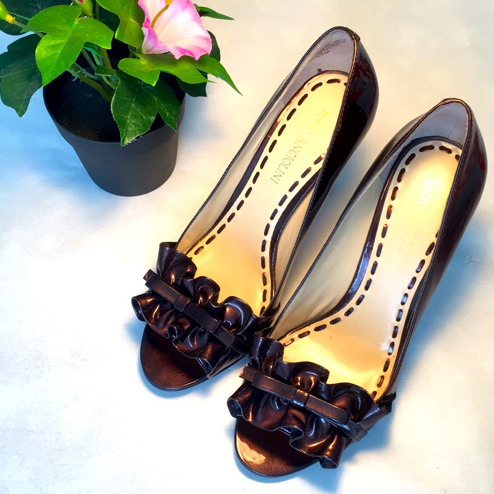Enzo Angiolini Eamielee Copper Opened Toe Heels